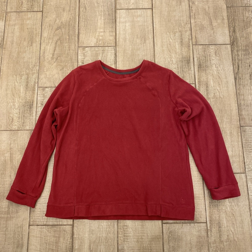Cuddl Duds Pajama Top XL Blush Wine Fleecewear Stretch Cozycore Warm Long Sleeve